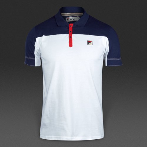 FILA Corsair Polo Shirt White / Peacoat / Chinese Red for Men